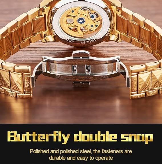 Watches for Men Gold Automatic Watches Mens Dragon Skeleton Mechanical Luxury Watch