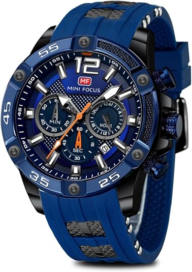 Men Sport Military Waterproof Chronograph Mens Watches Analog Quartz Big Face Classic Stylish Fashion Casual Designer