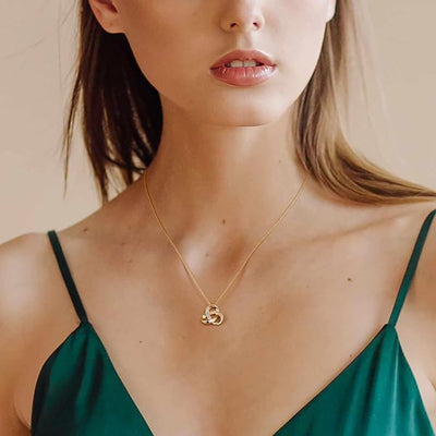14K Gold Necklaces for Women Trendy Love Knot Infinity Interlocking Knot Necklaces