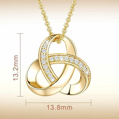 14K Gold Necklaces for Women Trendy Love Knot Infinity Interlocking Knot Necklaces
