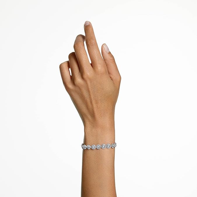 Angelic Tennis Bracelet Crystals with Matching Crystal pave on a Rhodium Tone Finish Setting