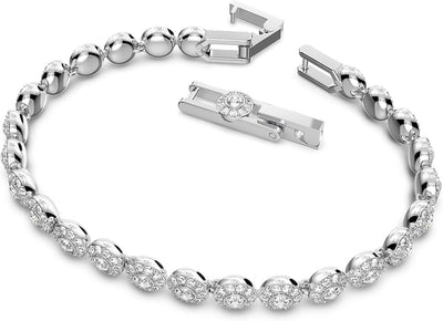 Angelic Tennis Bracelet Crystals with Matching Crystal pave on a Rhodium Tone Finish Setting