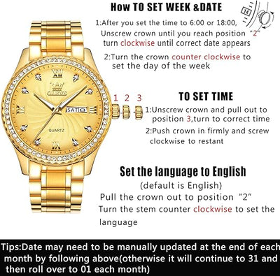 Watches with Date,Stainless Steel Man Watch with Date, Bussiness Watches for Men,Luminous Quartz Mens Watches
